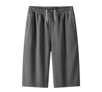 Mens Summer Shorts, Drawstring Loose Fit Chino Shorts for Beach with Elasticated Waist Work Running Zip Pocket Golf Clothes (7XL, Dark Gray