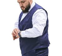 Men's Summer Suit Vest For Big And Tall, Classic Single Breasted Wedding Suit Waistcoat Lightweight Business Vest(Navy,7X-Large)