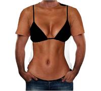 Mens Summer T Shirt Tops Casual Basic Tops Men Women Short Sleeve T Shirt Casual 3D Creative Print Crewneck Graphic Tees Novelty Costume 3D Muscle Printed Tops Reigns T Shirt (Black, XXL)