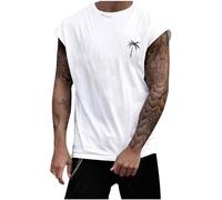 Men's Summer Tank Top Cotton Hawaiian Shirt Sleeveless Lightweight Sports Undershirt Breathable Men's Vest Casual Sports Top Tank Tops Vests Vest Fashion Street Style