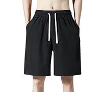 Men's Summer Thin Large Plus Size Ice Shorts with Deep Pockets Breathable Lightweight Elastic Waist Loose Casual Shorts Drawstring Sports Jogging Running Workout Training Basketball Fitness Outdoor