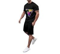 Men's Summer Tracksuit, Two-Piece Men's Lightweight Crew Neck T-Shirt and Short Trousers, Two-Piece Activewear, Bring On The Sunshine Stretch Sports Suit, Baggy Loungewear, Oversized Sportswear