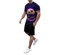 Men's Summer Tracksuit, Two-Piece Men's Lightweight Crew Neck T-Shirt and Short Trousers, Two-Piece Activewear, Bring On The Sunshine Stretch Sports Suit, Baggy Loungewear, Oversized Sportswear