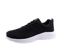 Men's Summer Trainers with Laces Sports Shoes Mesh, black, 9 UK
