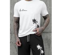 Men's Summer Two-Piece Set Men's Athletic Set crafted from breathable quick-dry fabric featuring lettering print