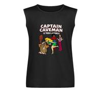 Men's Summer Vest Tank Captain Caveman Men's Sleeveless T Shirt Casual Tops Clothing Black L