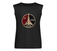 Men's Summer Vest Tank CCCP Russian Soviet USSR Men's Sleeveless T Shirt Casual Tops Clothing Black S