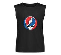 Men's Summer Vest Tank Grateful Dead Logo Humor Men's Sleeveless T Shirt Casual Tops Clothing Black XXL