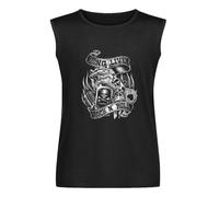 Men's Summer Vest Tank Live Rock N Roll USA Hot Rod Oldschool Tattoo American Lifestyle Men's Sleeveless T Shirt Casual Tops Clothing Black XL