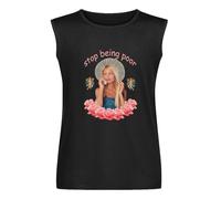 Men's Summer Vest Tank Paris Hilton SBeing Poor Printing Funny Men's Sleeveless T Shirt Casual Tops Clothing Black XL