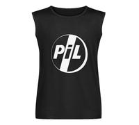 Men's Summer Vest Tank Pil Public Image White Logo Men's Sleeveless T Shirt Casual Tops Clothing Black XXL