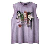 Mens Summer Vests - Sleeveless Tshirt Men, Tank Top Singlet Annual North Pole Dec. 25th Christmas Unisex ® T-Shirt, Western Cowboys Santa Tee 2411-236 (Purple, L)
