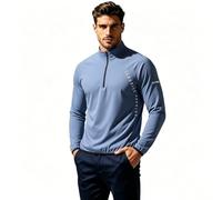 Mens Sun Protection T-Shirt UV UPF 50+ Long Sleeve 1/4 Zip Pullover Tops Lightweight Quick Dry Breathable Outdoor Rash Guard Top Stretchy Tee Performance Hiking Outdoor Sports Workout Beach Holiday Uk