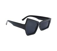 Men's Sunglasses - Stylish Unusual Shape | Fashionable UV Protection for Women Outdoor Sunbathing Hiking, Black Frame, Grey Foil, Siehe Beschreibung