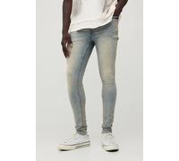 Men's Super Skinny Stretch ed Jeans | Bleach Wash | Size 28R | BOOHOOMAN