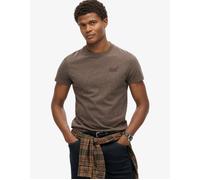 Men's Superdry Men's Essential Logo Embroidered Tee Cocoa Marl Brown - Size: 36