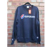 Mens Superdry Sportstyle Applique Crew, Sweatshirt, Deep Navy, XL 44"/46" Chest
