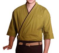 Mens Sushi Chef Jacket Japanese Kitchen Uniform Cozy Flax Material Workwear Kimono Cardigan