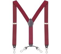 Men's Suspender with Swivel Hooks and Adjustable Braces, Suitable for Heay Duty, Big and Tall, Black, Burgundy, One size