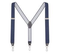 Men's Suspender with Swivel Hooks and Elastic Straps Y-back, for Heay Duty, Big and Tall, Navy Dots, One size