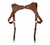 Men's Suspenders Belts Fashion Gentle Sportsman Leather Straps Adult pour le Travail et le Quotidien(Brown)
