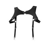 Men's Suspenders Knight Brown Leather Fashion Suit Shirt Belt For Party Club Costume pour le Travail et le Quotidien(Black)