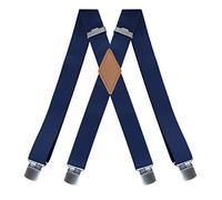 Men's Suspenders with Clips Adjustable 1.4 Inches Wide Multicolor(Blue)