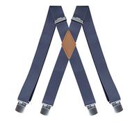 Men's Suspenders with Clips Adjustable 1.4 Inches Wide Multicolor(Light Blue)