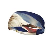 Mens Sweat Bands American USA Flag Sport Headbands for Men Workout Head Bands for Women Moisture Wicking Running Headband Elastic Tennis Athletic Sweatband for Cycling