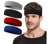 Mens Sweat Bands - Terry Cloth Sport Headbands for Men - Workout Headbands for Women - Running Headband -Tennis Athletic Sweatband for Cycling, Basketball, Yoga, Fitness