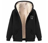 Men's Sweat Jacket with Hood Winter Jacket Full Zip Hooded Jacket Casual Solid Transition Jacket Long Sleeve Jacket Warm Thickened Hooded Sweatshirt with Pocket Thermal Jacket Fleece Jacket Winter