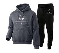 Men's Sweat Suit Casual Button Down Shirts 2 Piece Summer Beach Outfits Plus Size Summer Outfits Jogger Suit Sales Clearance Dark Gray
