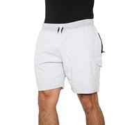 Mens Sweat Summer Jogger Fleece Pique Jersey Jogging Shorts Zip Pocket S-XXL, Fleece Cargo - Grey, S