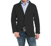 Mens Sweaters Knitted Cardigans Sweater Business Blazer Knitwear with Pockets Long Sleeve Button Down Jackets Clothes Black M