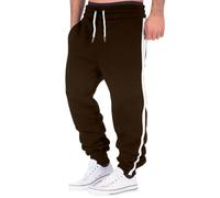 Mens Sweatpant UK Wide Leg Relaxed Classic Fit Trouser Elasticated Waist Regular Fit Drawstring Baggy Trousers with Pockets Casual Comfy Thermal Trouser Men Autumn Winter Sweatpants Coffee