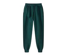 Men's Sweatpants Fleece Cargo Athletic Pants Elastic Waist Drawstring Straight Leg Trousers Baggy Jogger Pants with Pockets Hip-hop Pants Legging Padded Casual Pants Lounge Pants Solid Green