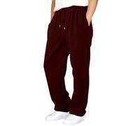 Mens Sweatpants Fleece Elasticated Waist Drawstring Sweatpants | Gym Joggers Wide Leg Open Hem Straight Leg Plain Tracksuit Bottoms Winter Stretchable Work Gym Trousers With Pocket