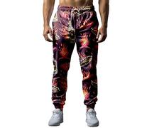 Mens Sweatpants Funny 80s Splash Athletic Jogger Pants Elastic Waist Casual Pant, Mexico Style Red, Medium