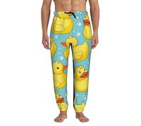 Mens Sweatpants Funny Rubber Duck in Blue Pool Baggy Trousers Jogger Pants with Pockets 3D Active Leggings