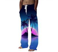 Men'S Sweatpants,Mens Spring And Summer Seasons Fashion Casual Digital 3D Printing Coconut Tree Theme Casual Pants Pants