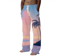 Men'S Sweatpants,Mens Spring And Summer Seasons Fashion Casual Digital 3D Printing Coconut Tree Theme Casual Pants Pants