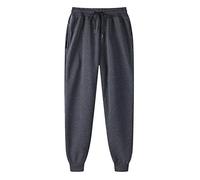 Mens Sweatpants, Solid Casual Jogging Tracksuit Bottoms for Men UK, Elasticated Waist Drawstring Trousers Wide Leg, Classic Cuffed Joggers with Pockets, Lightweight Comfy Sweatpants All Season