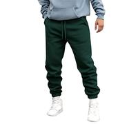 Men's Sweatpants Solid Regular Fit Tracksuit Bottoms Cuffed Ribbed Joggers Lightweight Outdoor Sports Trousers Basic Active Fleece Pant Comfortable Lounge Pants Athletic Yoga Pant Casual Track Pants