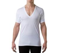 Men's Sweatproof Undershirt - Cotton Deep V Neck T-Shirt with Underarm Sweat Pads - Original Fit - Aluminum-Free Alternative - White - Medium