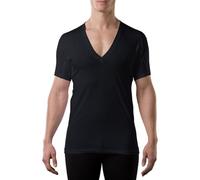 Men's Sweatproof Undershirt - Cotton Deep V Neck T-Shirt with Underarm Sweat Pads - Original Fit - Aluminum-Free Alternative - Black - Medium