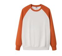 Men'S Sweatshirt Casual Fashion Color Matching Long Sleeves Sweatshirts Urban Youth Personality Trend Pullover A-Orange M