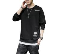 Men'S Sweatshirt Casual Sport Fashion Pullover Urban Youth Personality Trend Long Sleeves Sweatshirts J-Black L