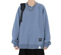 Men'S Sweatshirt Casual Sport Fashion Pullover Urban Youth Personality Trend Long Sleeves Sweatshirts A-Haze Blue M