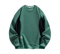 Men'S Sweatshirt Casual Sport Fashion Round Neck Long Sleeves Sweatshirts Urban Youth Personality Trend Pullover D-Green XXL