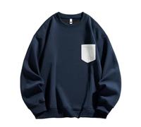 Men'S Sweatshirt Casual Sport Fashion Spleißen Pullover Urban Youth Personality Trend Long Sleeves Sweatshirts B-Blue 6XL